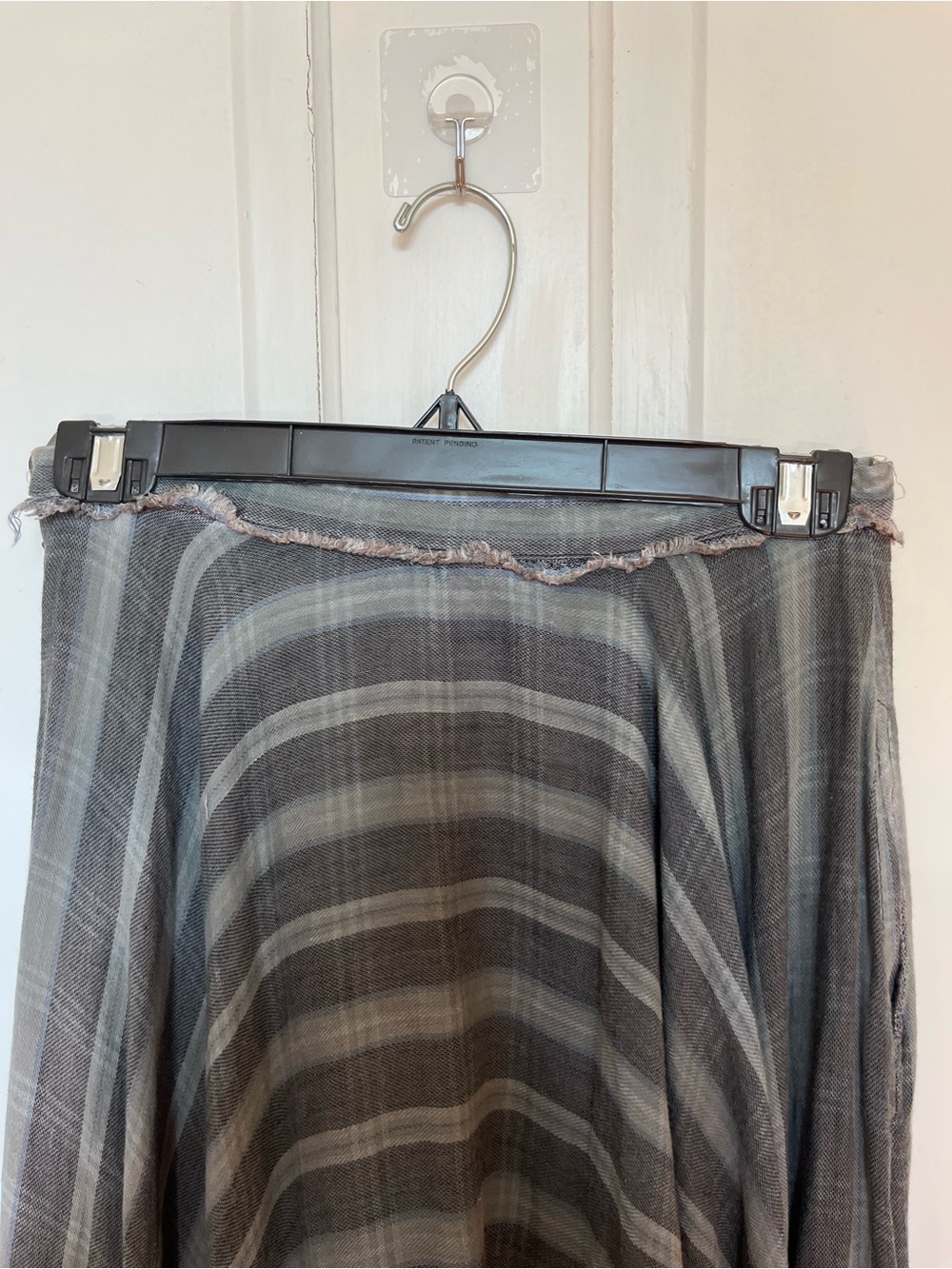 RARE Free People Voluminous Grey Striped Cotton Maxi Skirt Size 2 - Picture 2 of 9